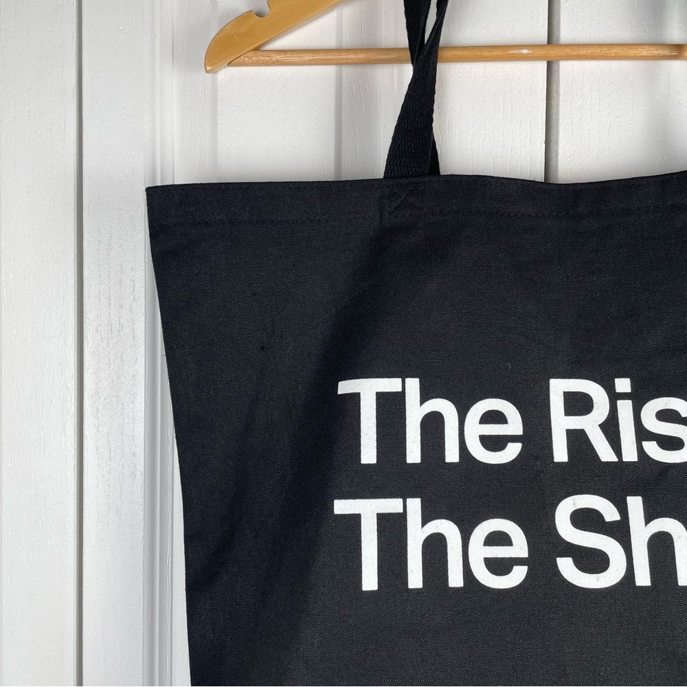 Vuori The Rise The Shine Canvas Tote Bag Black & White 100% Cotton Market Eco - Picture 6 of 14